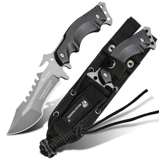 Tactical Trident Fixed Blade Knife Black K10 (3.94'' 440 Stainless Steel) D-123