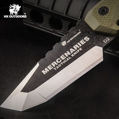 M.E. Mini Mercenary Tanto Full Tang Fixed Blade Knife Brown G10 (2.8" D2) D-170