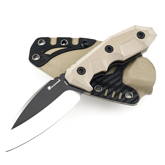M.E. Commando Wharncliffe Full Tang Fixed Blade Knife Brown G10 (3.7" DC53) D-312