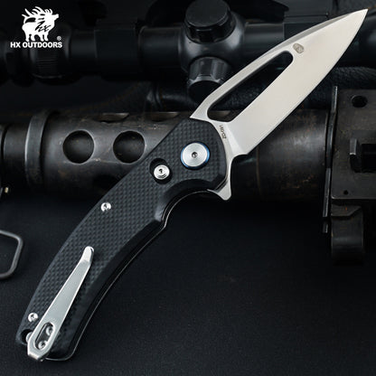 Cruiser Crossbar Lock Folding Knife Black G10 (2.5'' D2) ZD-091