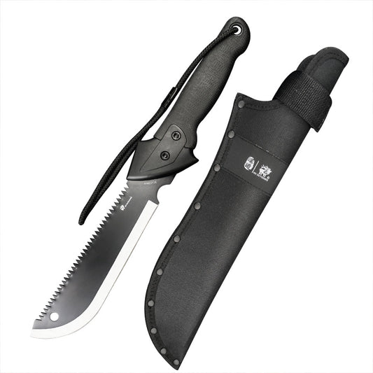 Hound Machete Fixed Blade Knife Black PP (8.3'' 5CR15) D-318