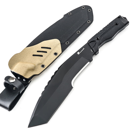 Jungle Scout Kukri Machete Fixed Blade Knife Black G10 (8.1'' DC53) D-329