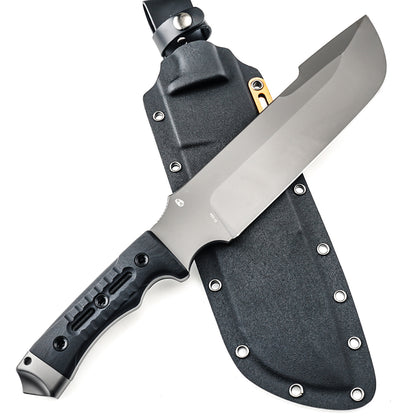 Orca Machete Fixed Blade Knife Black G10 (8'' DC53) D-324
