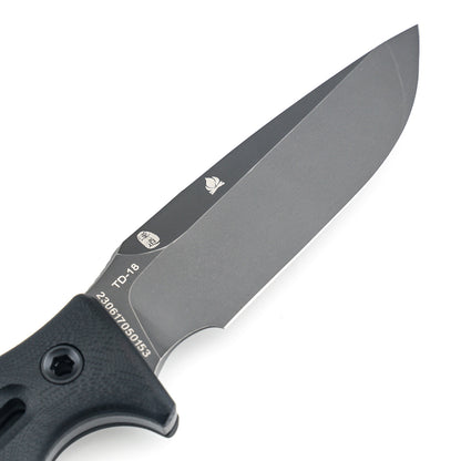 ROCK Survival Fixed Blade Knife Black G10 (3.8'' DC53) TD-18